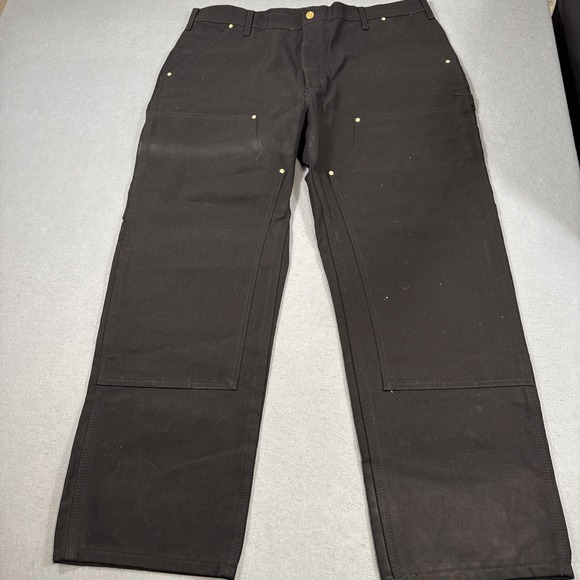 PANTS DOUBLE KNEE Carhartt B01Mens 40x30 Black Loose Workwear Union MADE NWOT
